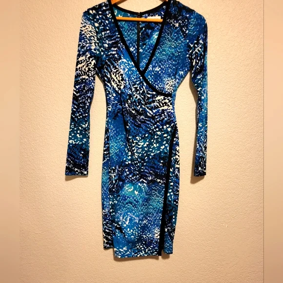 Calvin Klein Dresses Calvin Klein Faux Wrap Dress Blue And